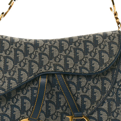 Christian Dior Monogram Double Saddle Bag Navy Blue 8 of 12