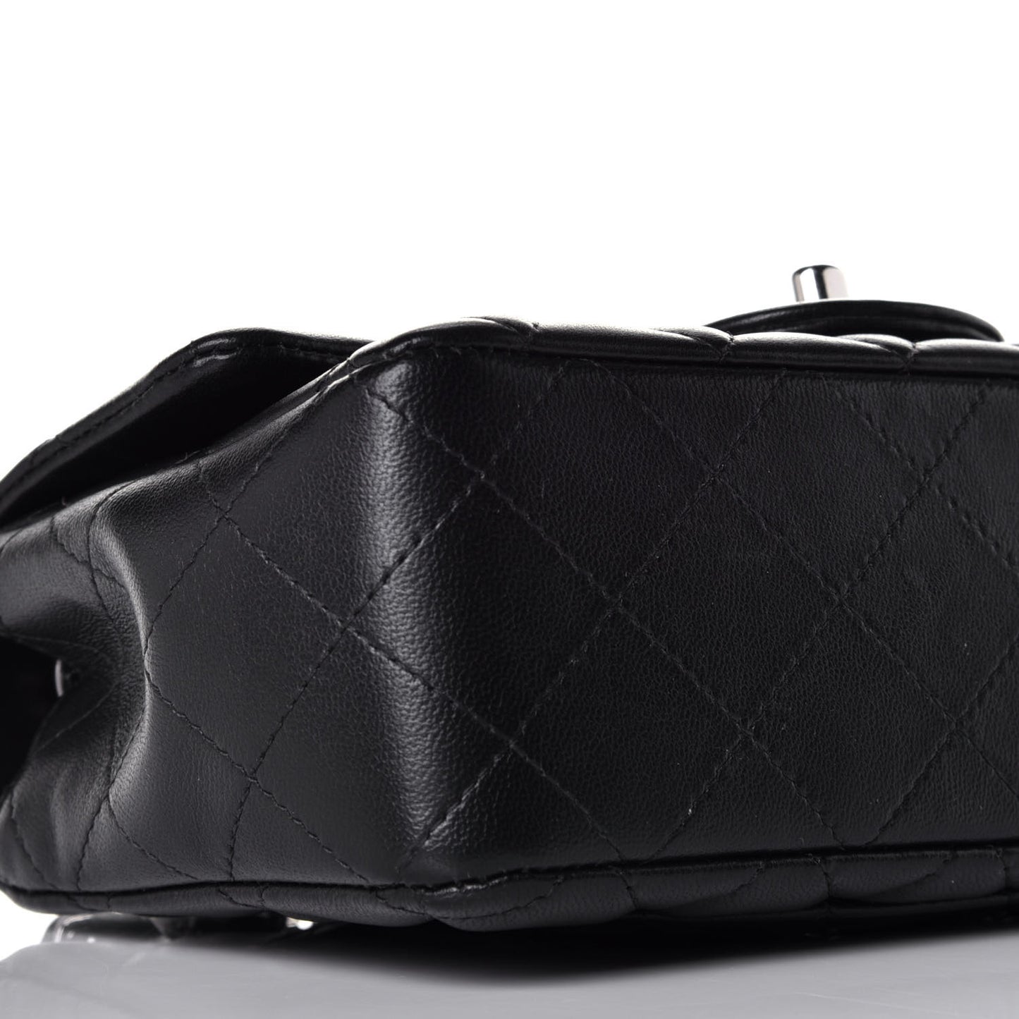 Lambskin Quilted Mini Rectangular Flap Black