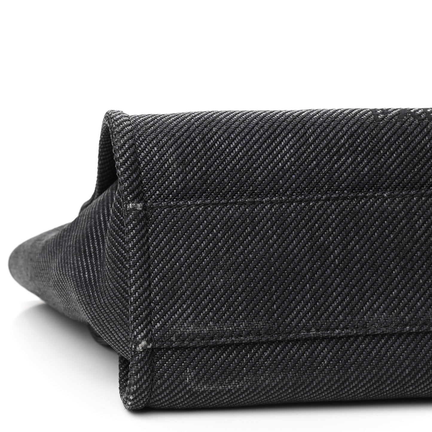 Mixed Fibers Calfskin Small Deauville Tote Black