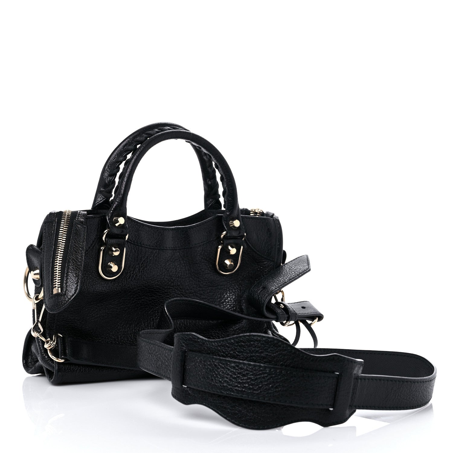 Balenciaga Chevre Gold Metallic Edge Hardware Mini City Black 3 of 10