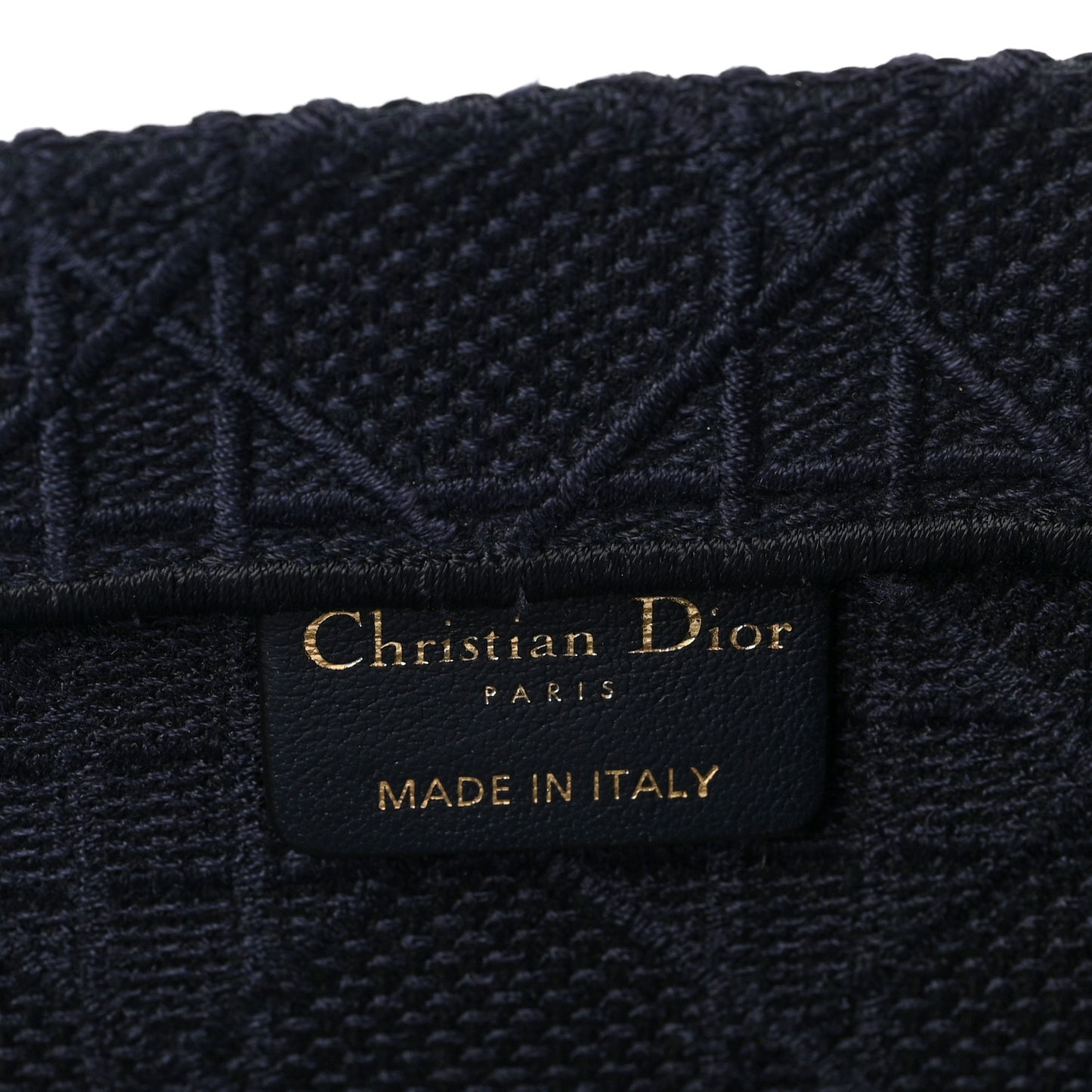 Embroidered Cannage Medium Book Tote Navy