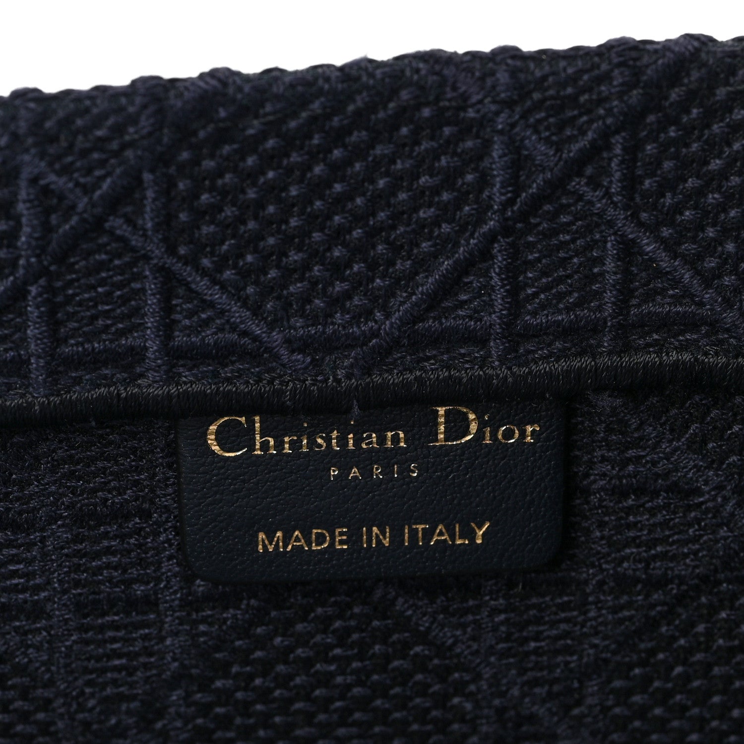 Christian Dior Embroidered Cannage Medium Book Tote Navy 6 of 9