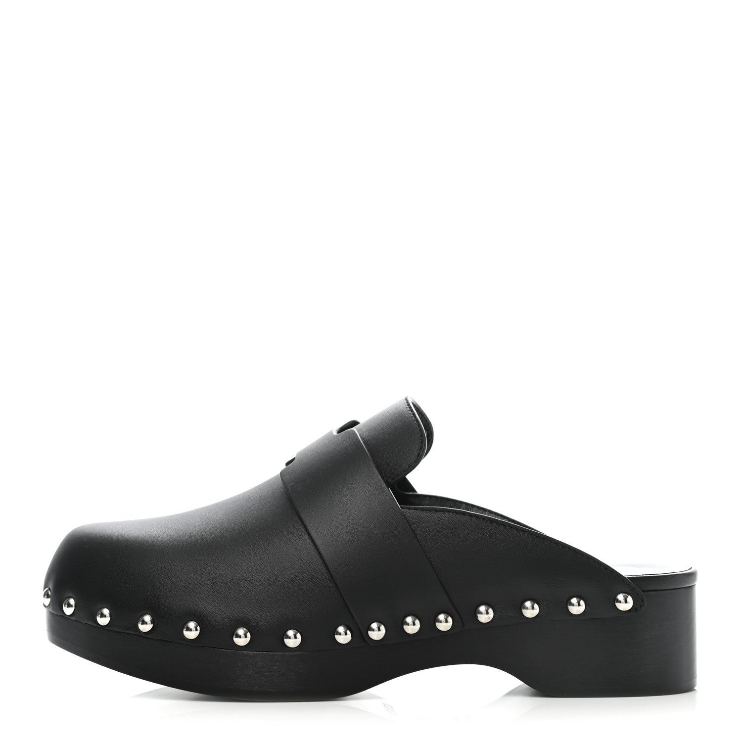 Hermes Calfskin Calya Mules 36 Black 1 of 8