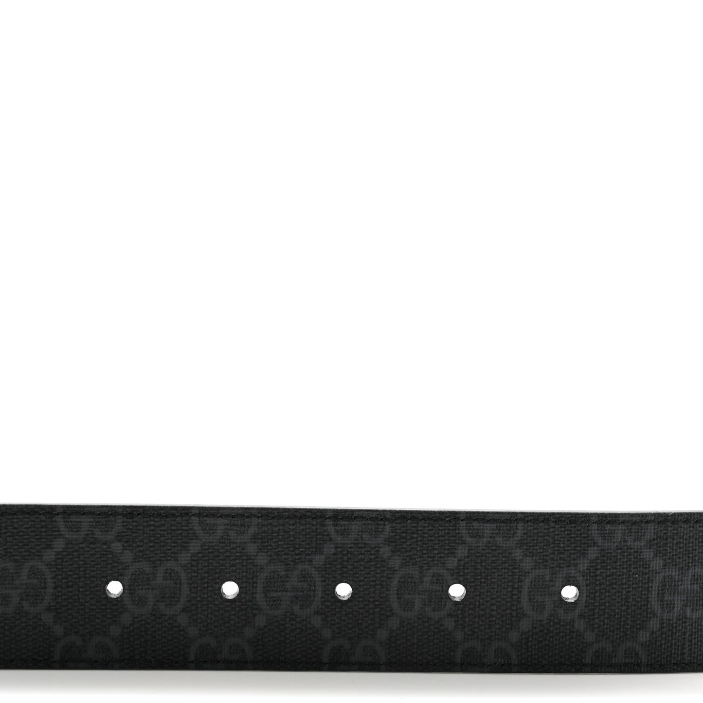 GG Supreme Monogram Plutone Calfskin Palladium Double G Reversible 37mm Belt 90 36 Black
