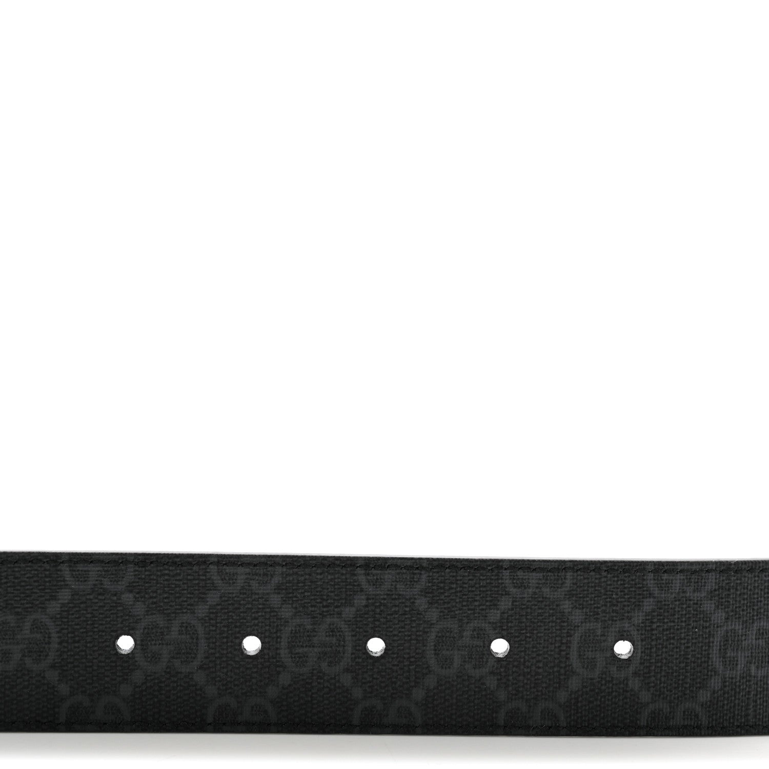 Gucci GG Supreme Monogram Plutone Calfskin Palladium Double G Reversible 37mm Belt 90 36 Black 6 of 8