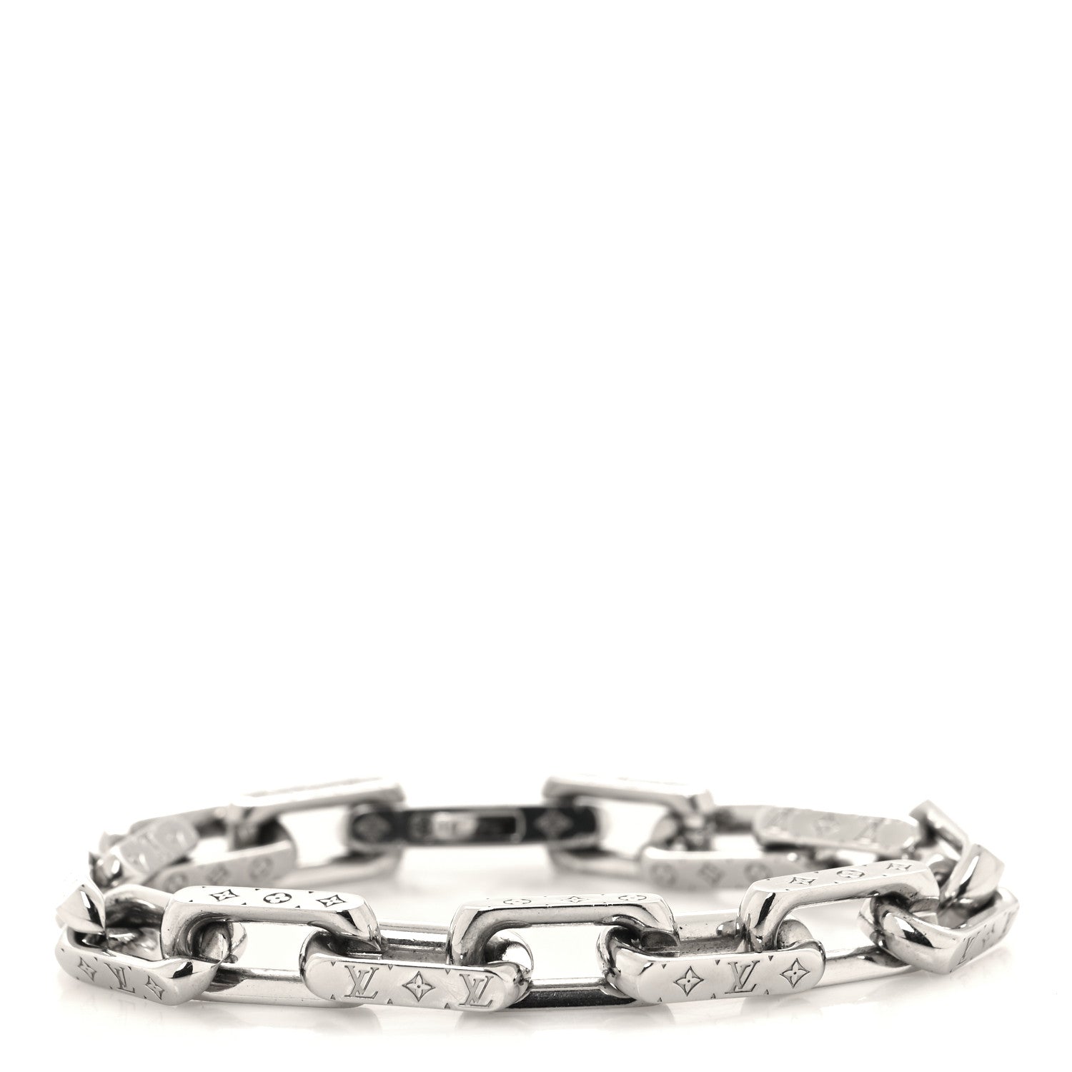 Louis Vuitton Monogram Chain Bracelet L Silver 1 of 3