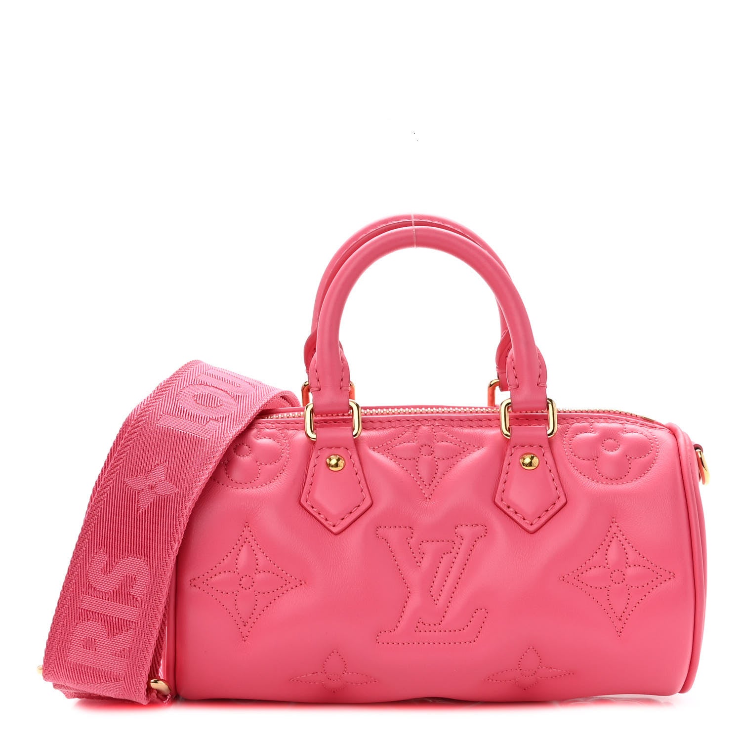 Louis Vuitton Calfskin Bubblegram Papillon BB Dragon Fruit 1 of 9