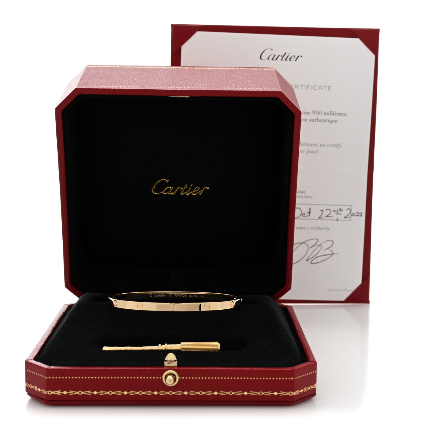 18K Yellow Gold Small LOVE Bracelet 17