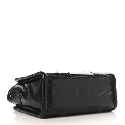 Marc Jacobs Shiny Crinkled Calfskin Small The Tote Bag Black 4 of 10