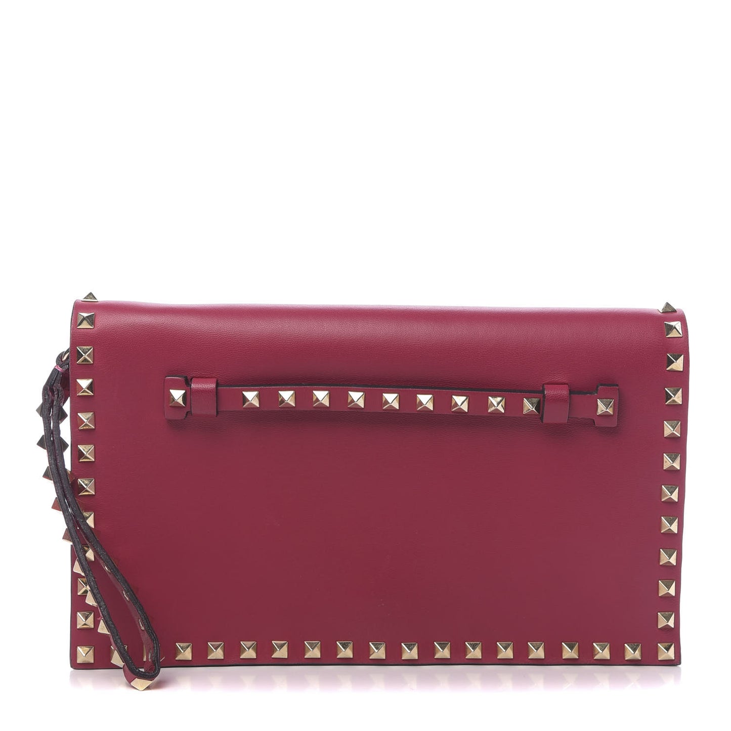 Nappa Rockstud Wristlet Clutch Cyclamin