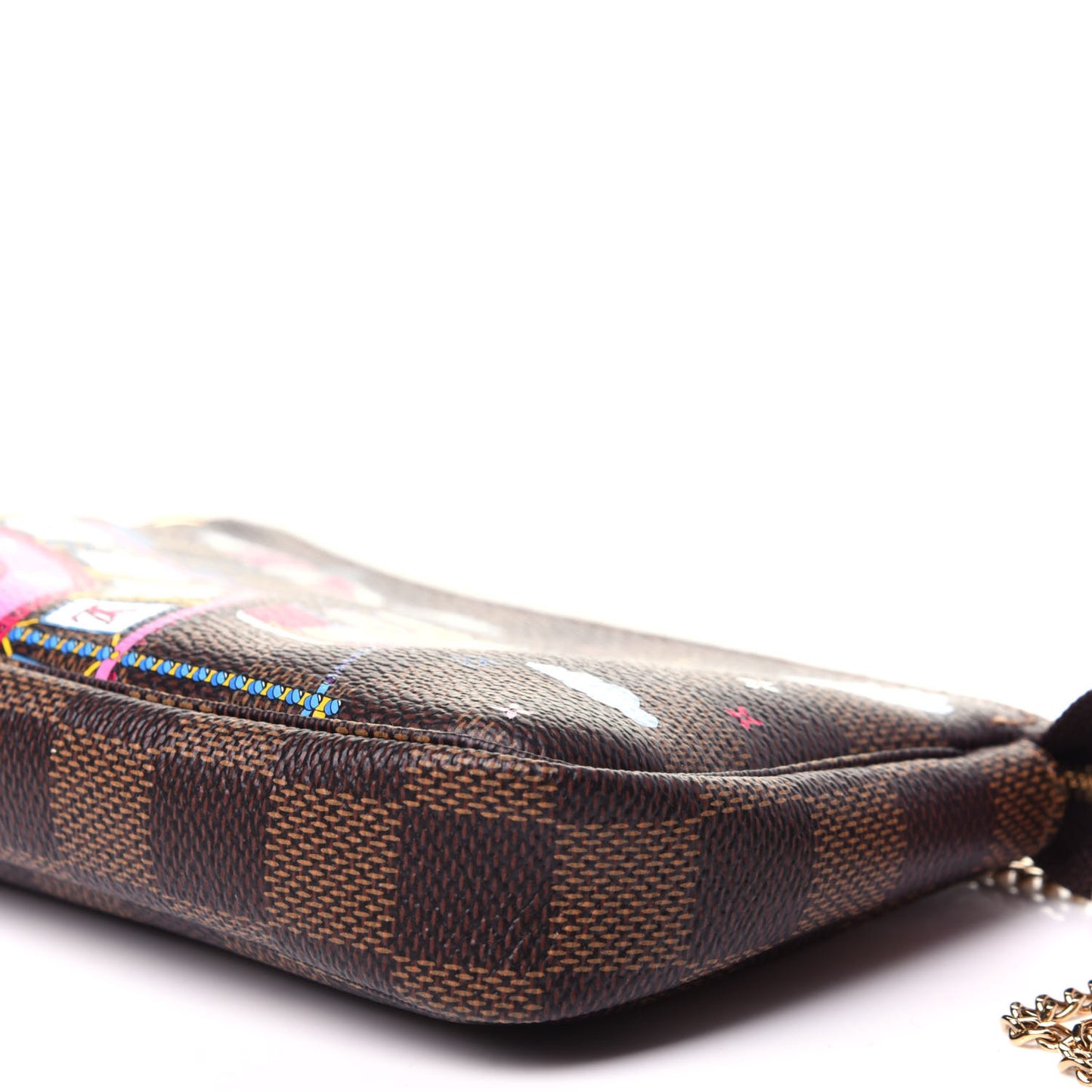Damier Ebene 2020 Christmas Animation Big Wheel Mini Pochette Accessories Rose Ballerine