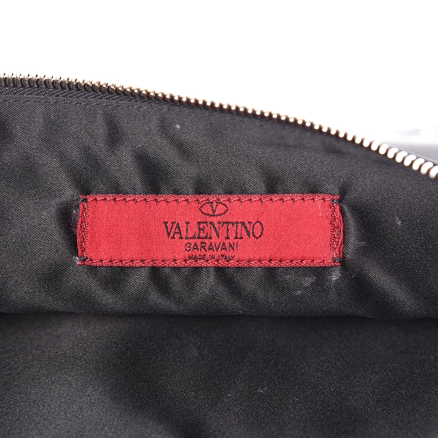Valentino Garavani Vitello Large Rockstud Zip Pouch Black 6 of 7