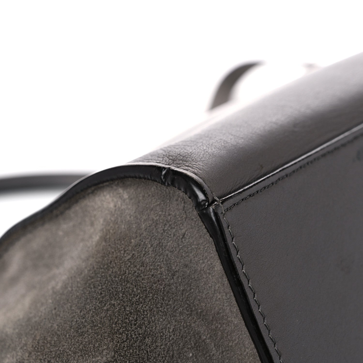 Celine Crocodile Embossed Nubuck Medium Trapeze Grey 9 of 29