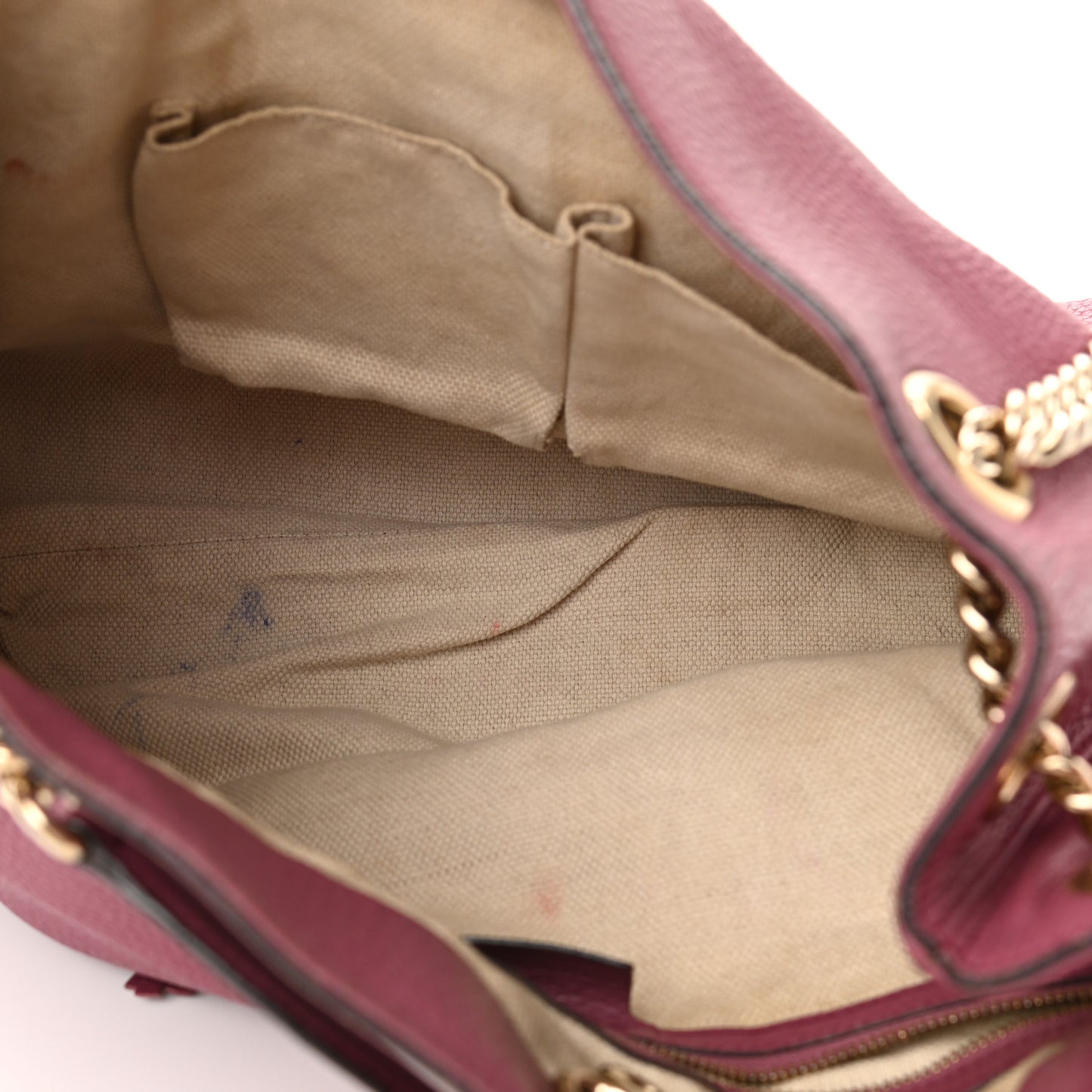 Pebbled Calfskin Medium Soho Chain Shoulder Bag Peonia Flower