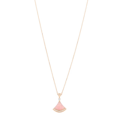 Bulgari 18K Rose Gold Diamond Pink Opal Large Divas' Dream Pendant Necklace 1 of 7