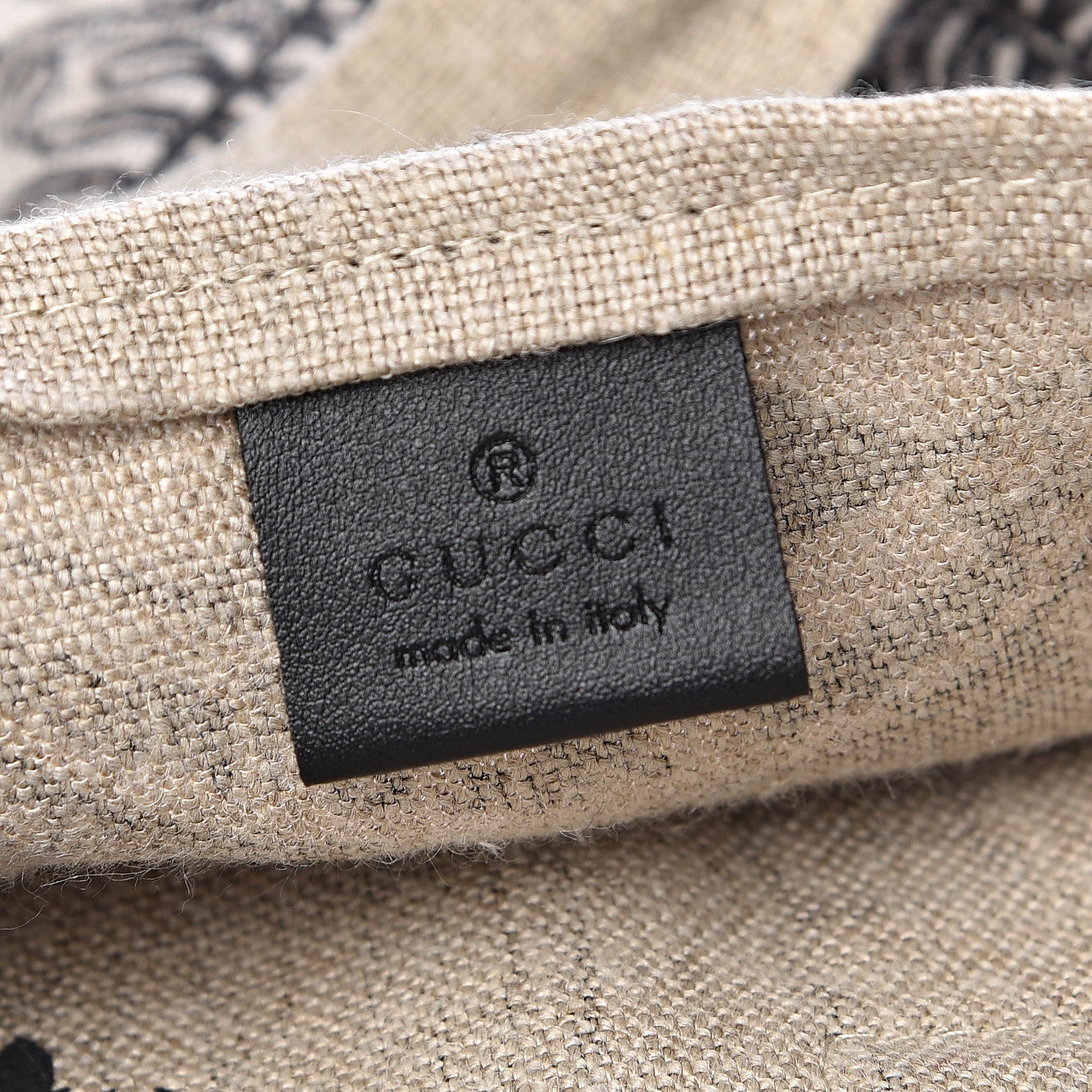 Gucci X JAYDE FISH Linen Garden Vertical Tote Black Beige 6 of 10