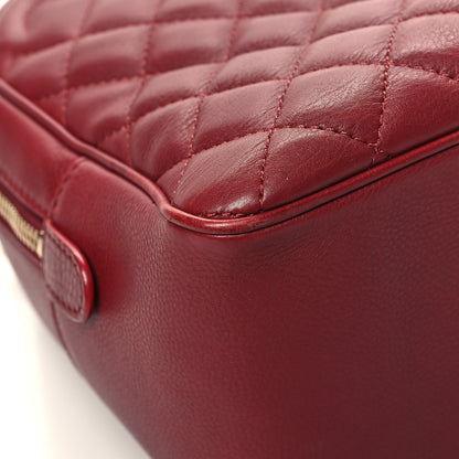 Chanel Calfskin Quilted CC Medium Vanity Case Dark Red 12 of 15