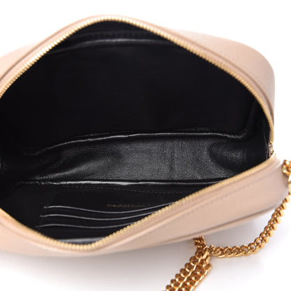 Saint Laurent Grain De Poudre Matelasse Monogram Mini Lou Camera Bag Dark Beige 5 of 9