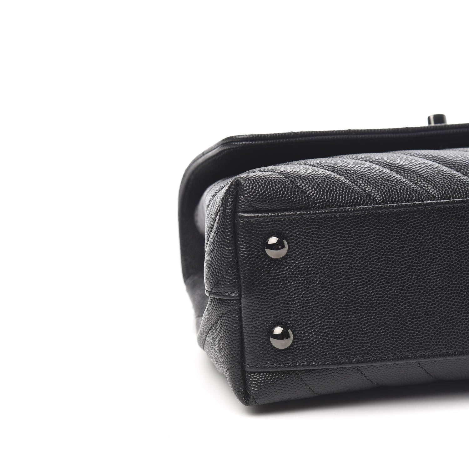Chanel Caviar Chevron Quilted Mini Coco Handle Flap So Black 9 of 12