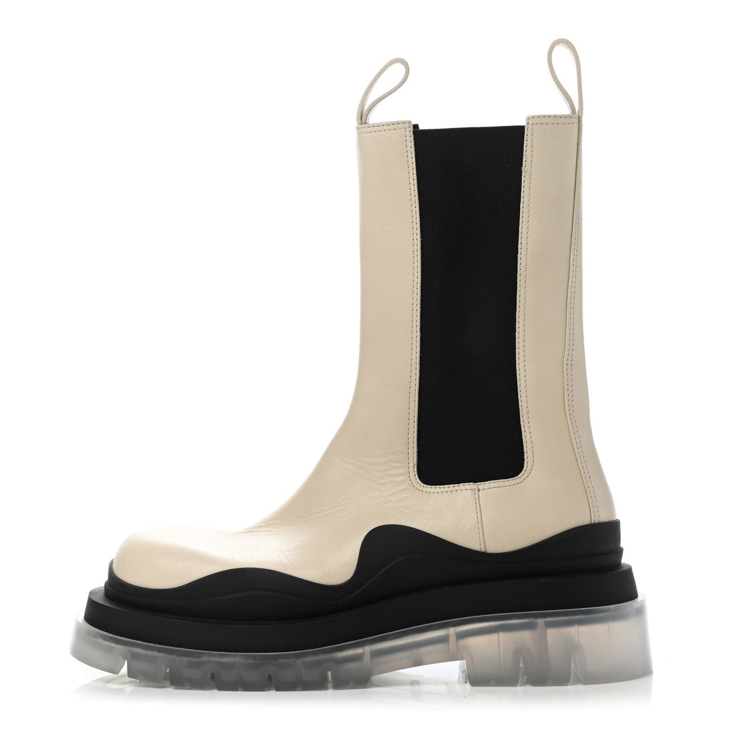 Calfskin The Tire Chelsea Boots 39.5 Wax Black Transparent