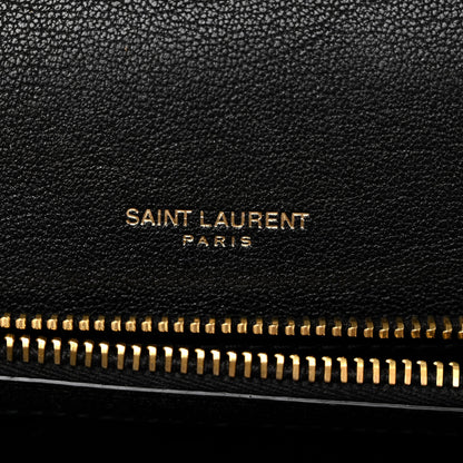 Saint Laurent Sheepskin Matelasse Chevron Monogram Medium College Bag Black 6 of 11