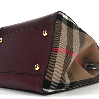 Burberry Grainy Calfskin House Check Small Canterbury Mahogany Red 9 of 9