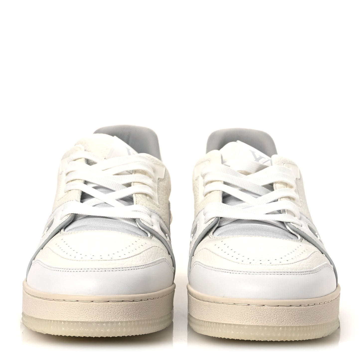 Calfskin Mens LV Trainer Sneakers 10 White