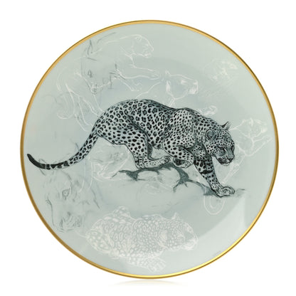 Hermes Porcelain Carnets D'Equateur Jaguar Dessert Plate 1 of 5