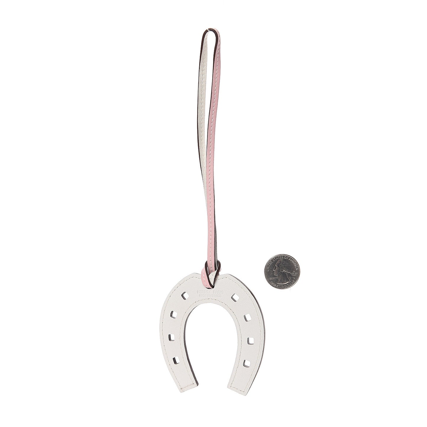 Swift Paddock Horseshoe Bag Charm Rose Sakura White