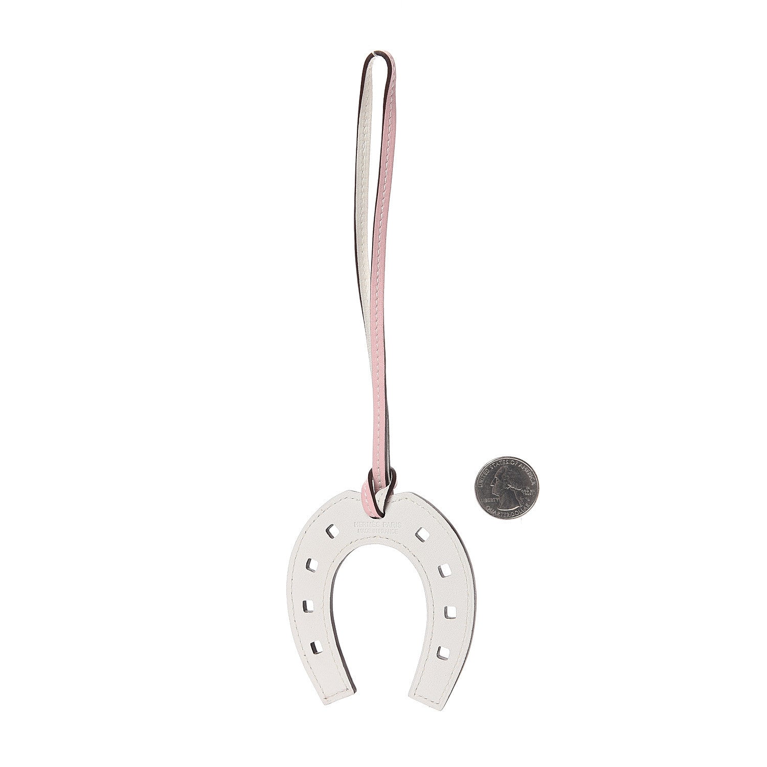 Hermes Swift Paddock Horseshoe Bag Charm Rose Sakura White 2 of 4