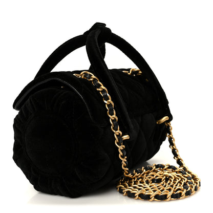 Chanel Velvet Quilted Mini Top Handle Flap Black 3 of 13