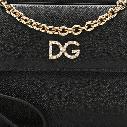 Dolce & Gabbana Dauphine Embellished Logo Chain Pouch Black 7 of 8
