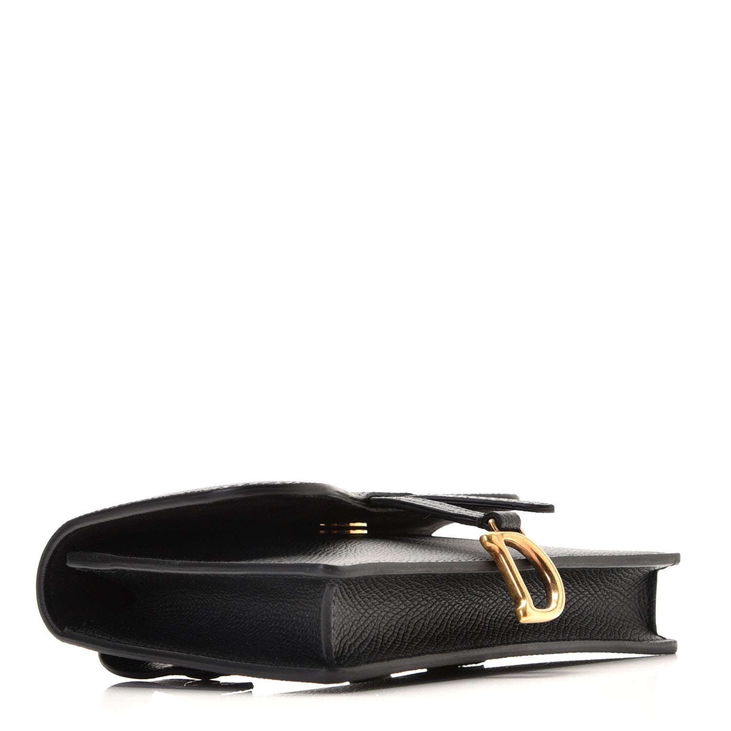 Christian Dior Grained Calfskin Saddle Belt Clutch Black 3 of 9