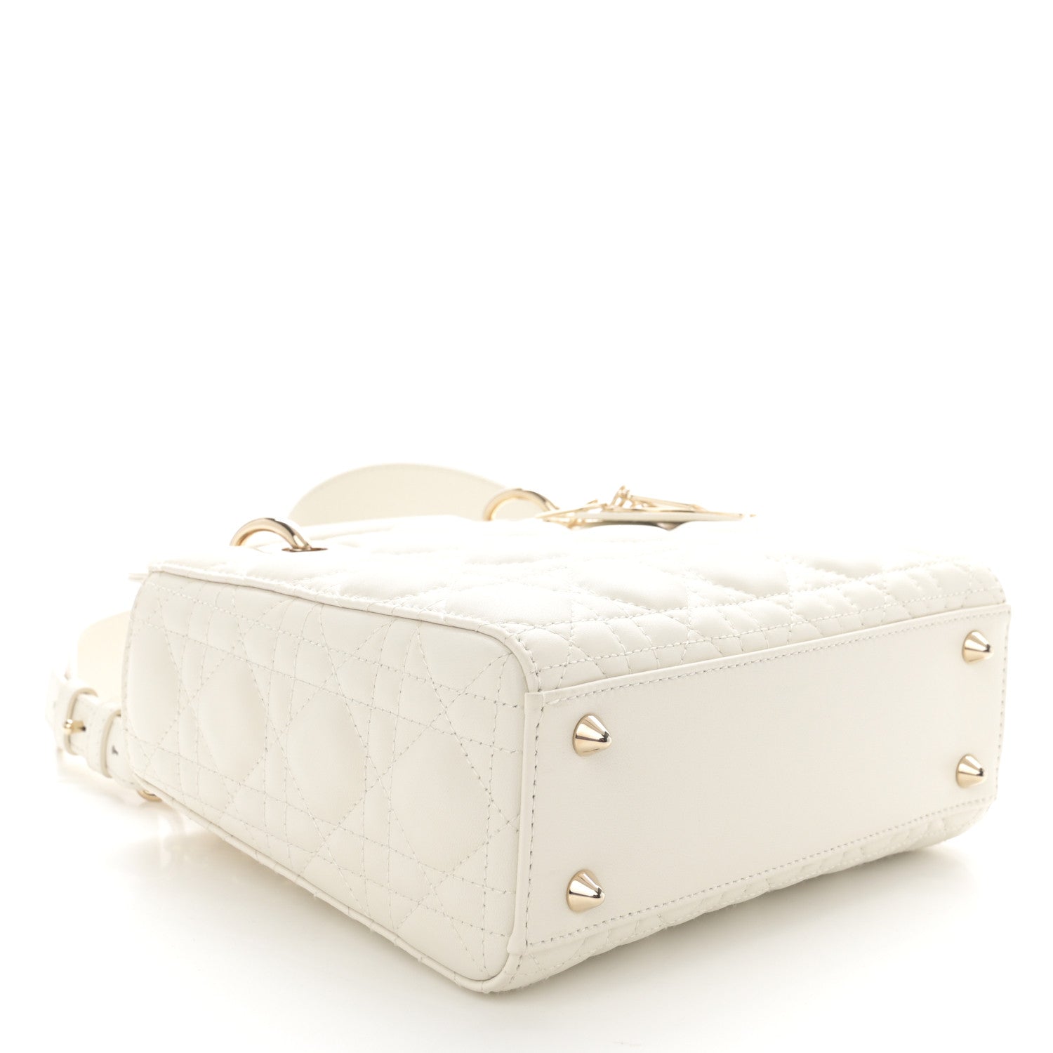 Christian Dior Lambskin Cannage Small My ABCDior Lady Dior White 4 of 10