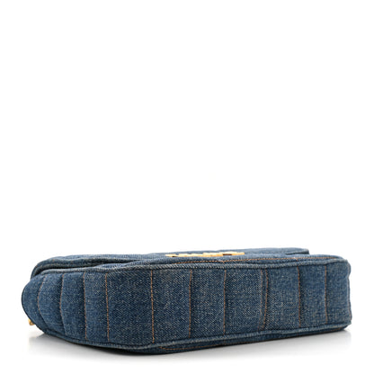 Celine Denim Matelasse Chain Shoulder Bag Blue 4 of 13