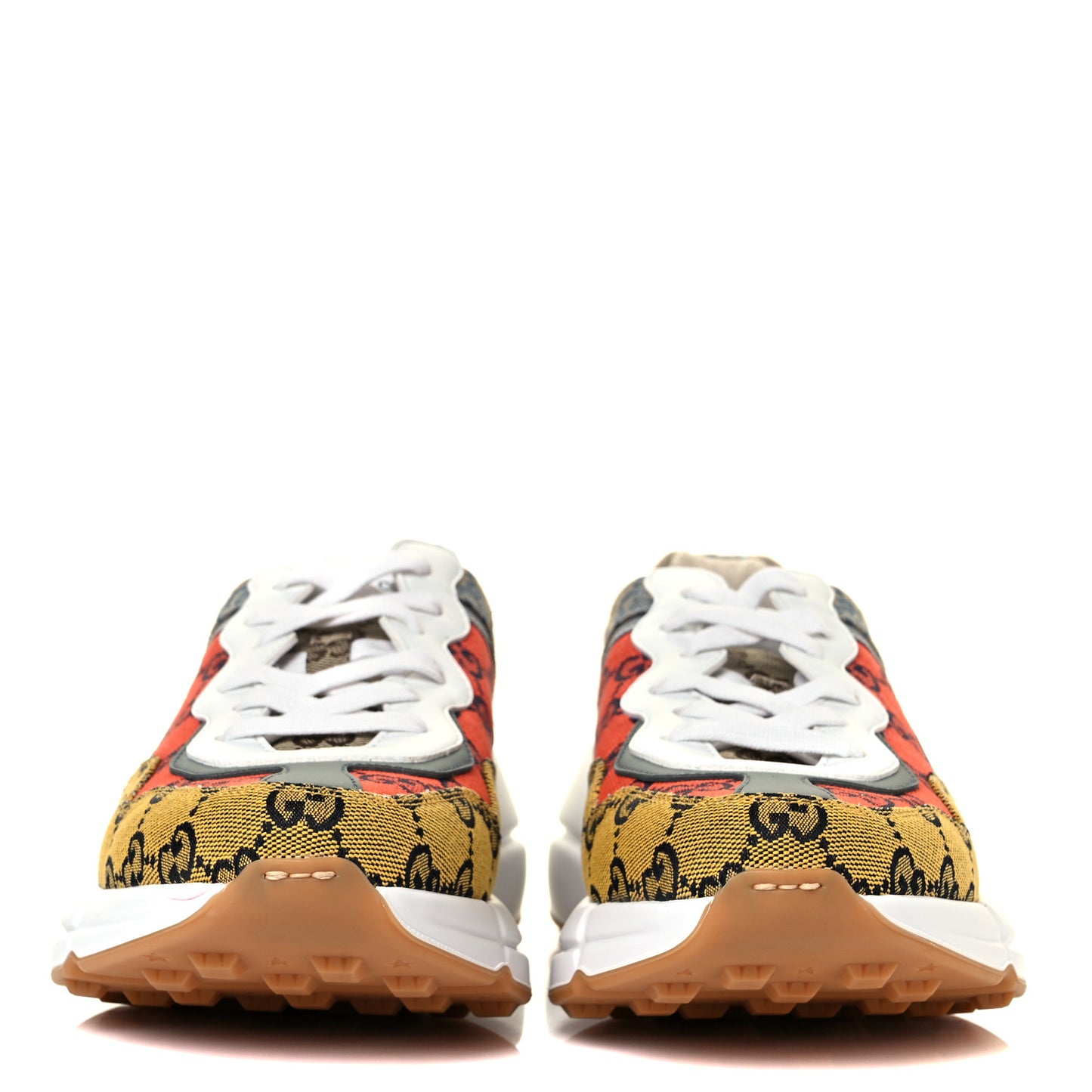Monogram Multicolor Demetra Womens Rhyton Sneakers 39.5 Yellow Blue Great White Tabasco