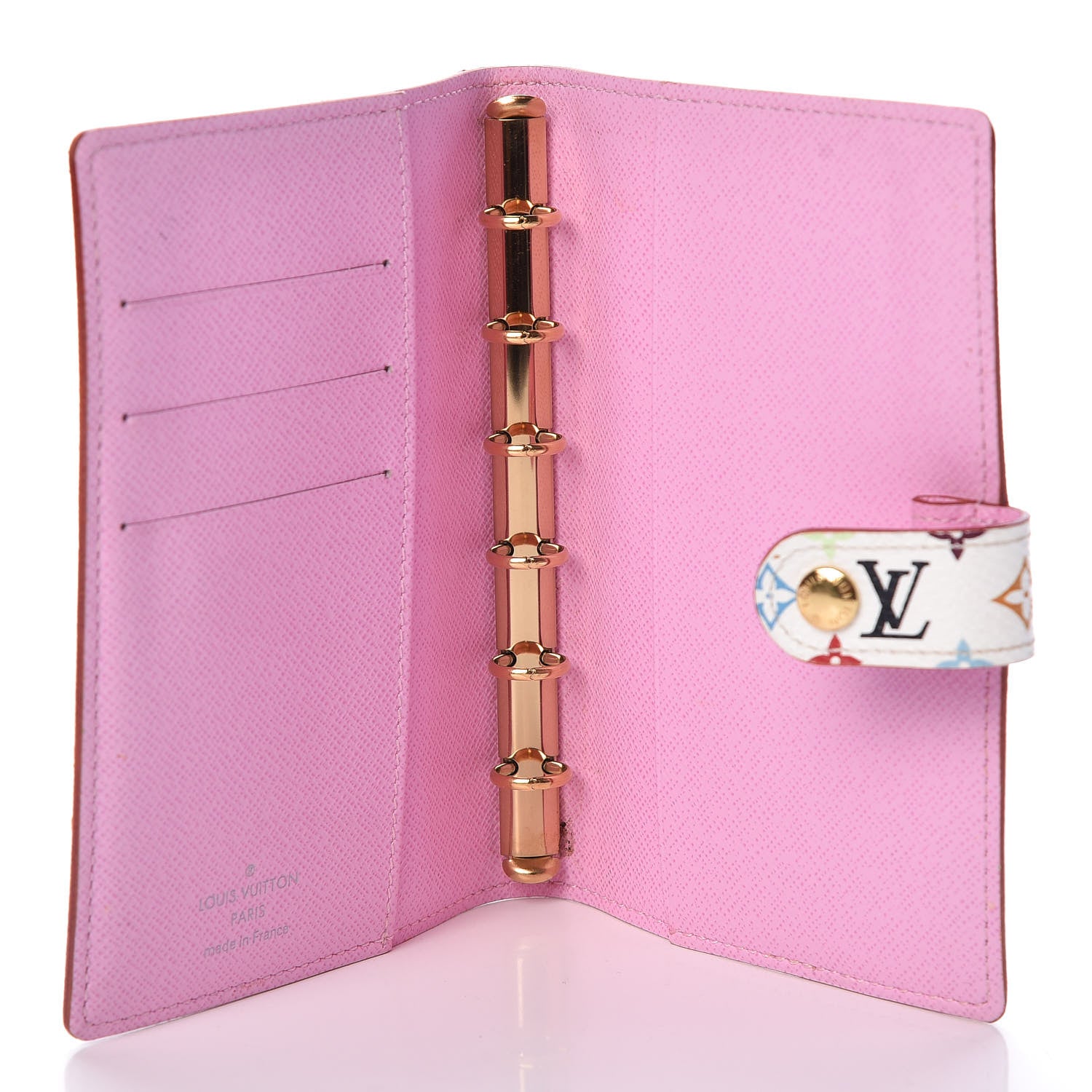 Louis Vuitton Monogram Multicolor Small Ring Agenda Cover White Litchi 5 of 6