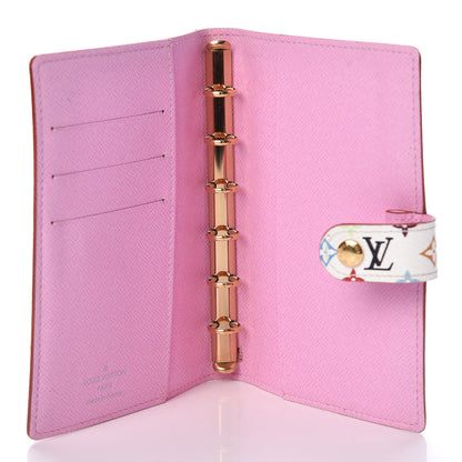 Louis Vuitton Monogram Multicolor Small Ring Agenda Cover White Litchi 5 of 6