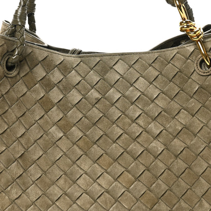 Bottega Veneta Suede Intrecciato Large Andiamo Parachute Shoulder Bag Cypress 8 of 11
