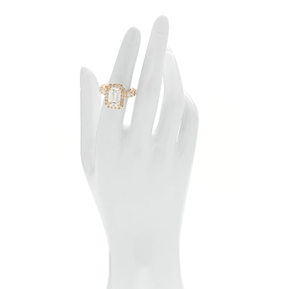 Parker & West by FASHIONPHILE 18K Yellow Gold Diamond 4.94ct Emerald Cut Halo Engagement Ring 51 5.75 2 of 9