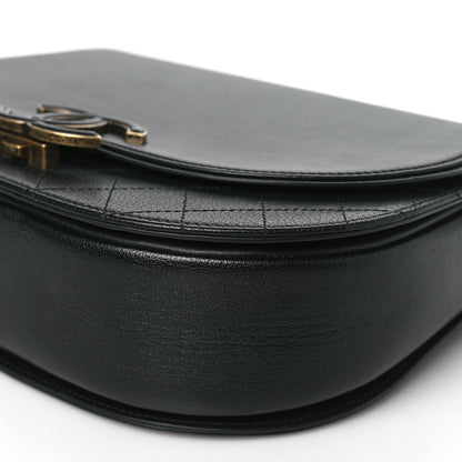 Chanel Shiny Calfskin Goatskin Quilted Medium Coco Curve Messenger Flap Black 10 of 10