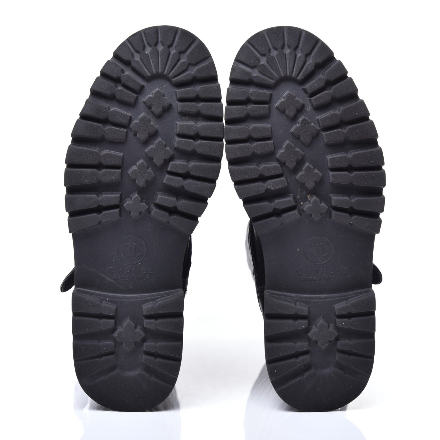 Calfskin Quilted Biker Boots 36.5 Black