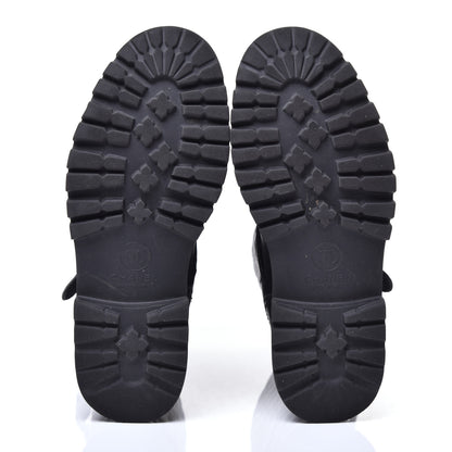 Chanel Calfskin Quilted Biker Boots 36.5 Black 5 of 9