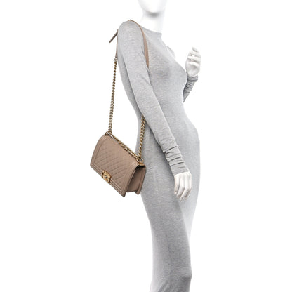 Chanel Caviar Quilted Medium Boy Flap Beige 2 of 10