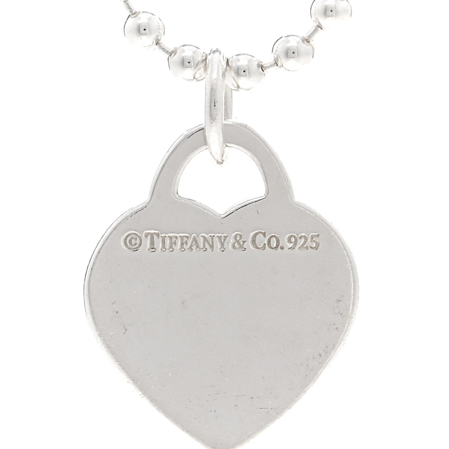 Sterling Silver Return To Tiffany Heart Tag Pendant Bead Chain Necklace