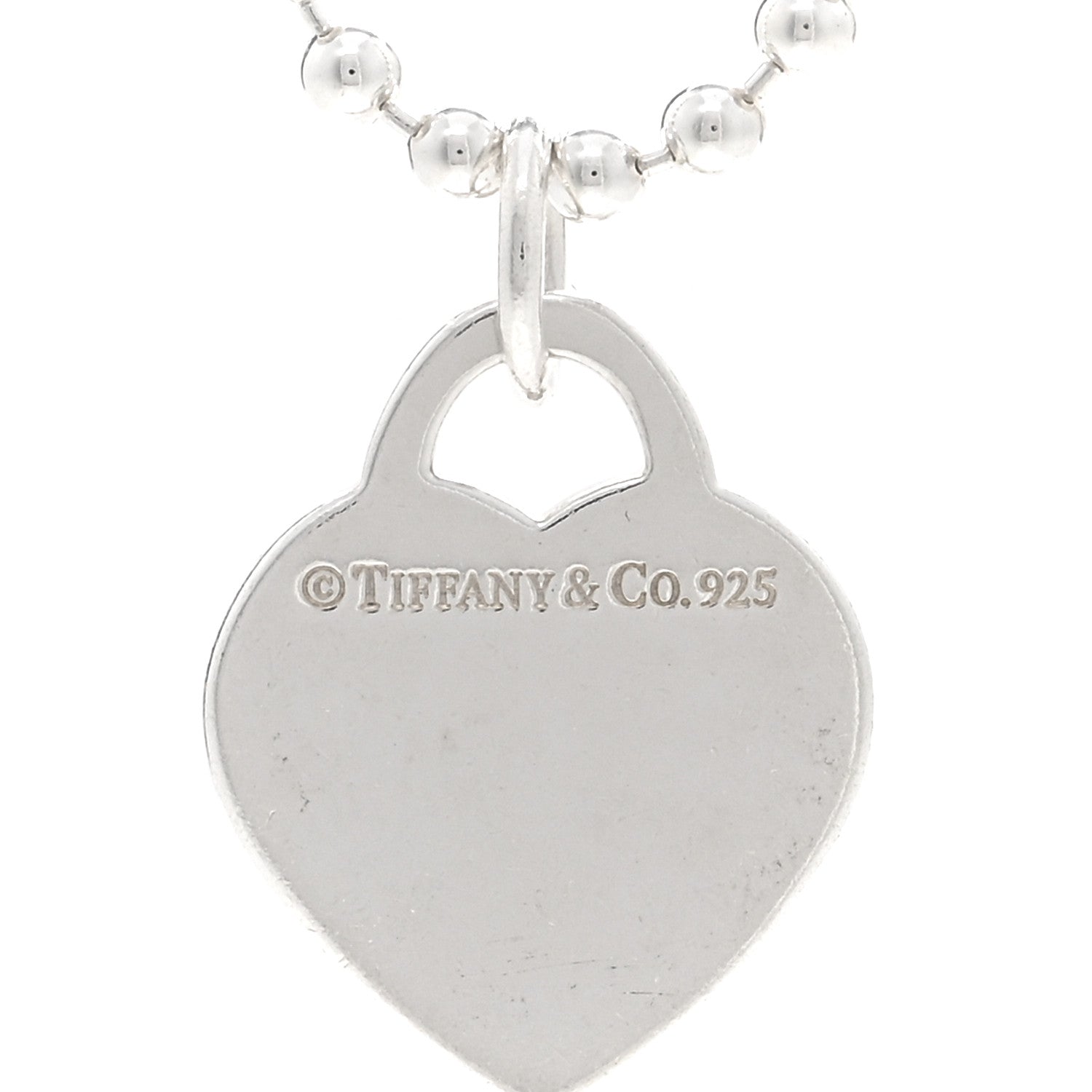 Tiffany Sterling Silver Return To Tiffany Heart Tag Pendant Bead Chain Necklace 4 of 4