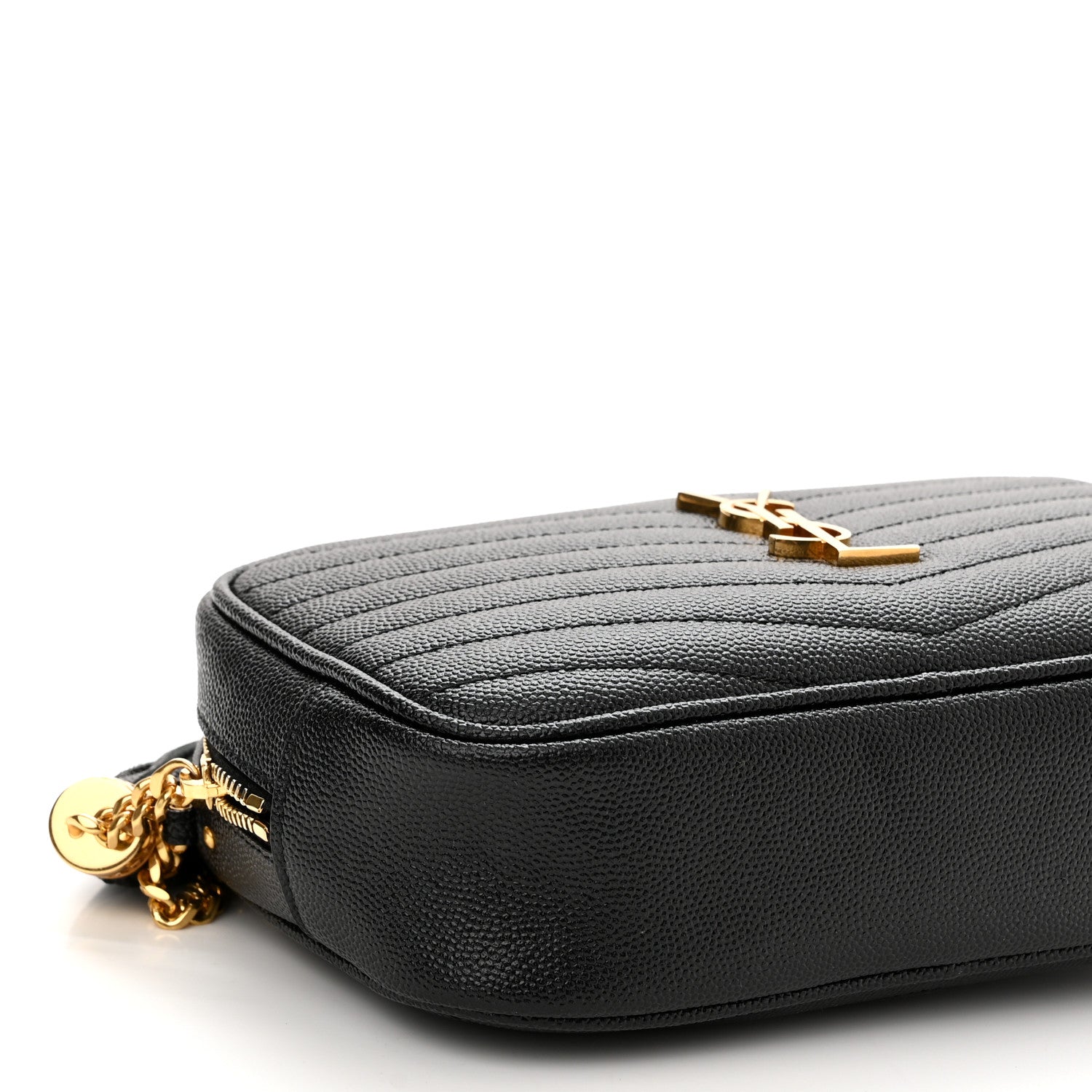 Saint Laurent Grain De Poudre Matelasse Monogram Mini Lou Camera Bag Black 8 of 9