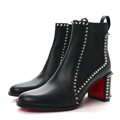 Christian Louboutin Calfskin Spikes Chelsea Outline Boots 37.5 Black 3 of 8