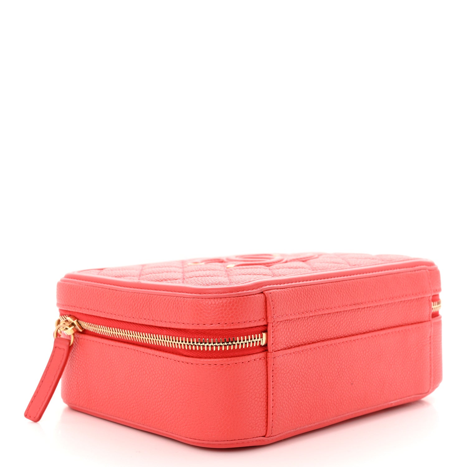 Chanel Caviar Quilted Medium CC Filigree Vanity Case Red 4 of 13