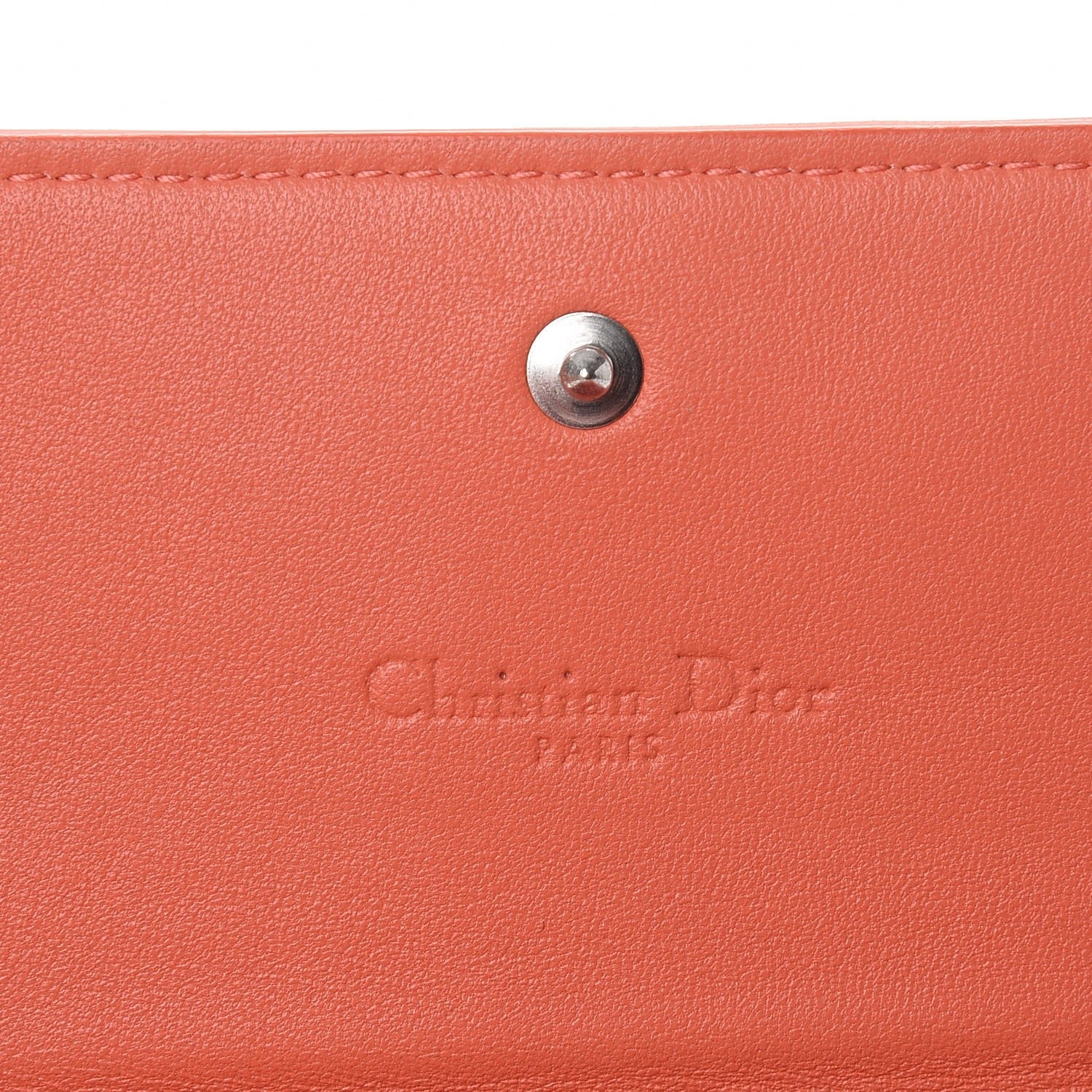 Christian Dior Lambskin Cannage Rendezvous Chain Wallet Apricot 6 of 7